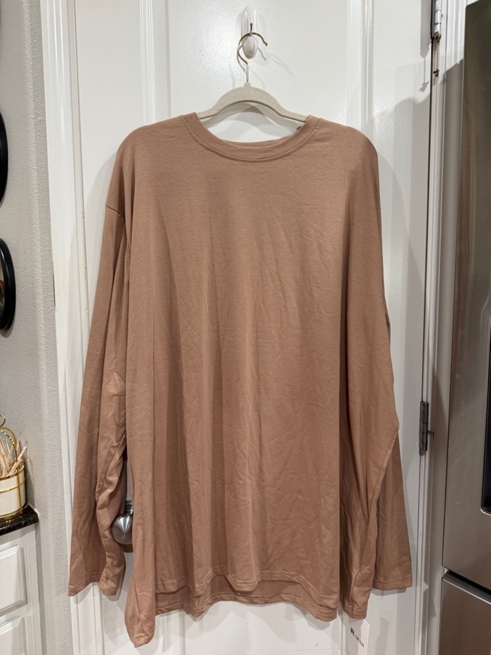 Men's Long-Sleeve Crewneck Shirt - Brown Tan